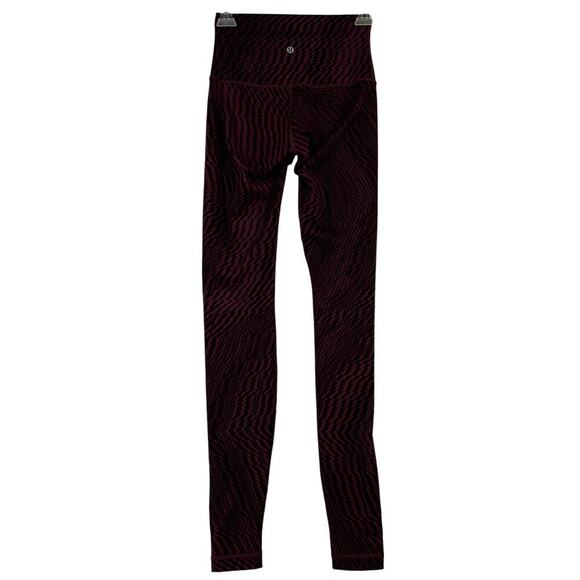 Lululemon Wunder Under High Rise Leggings Size 4 Purple Black Zig Zag Print - Picture 4 of 9